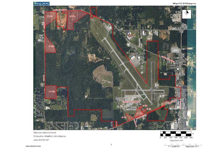 Properties available for lease at the Mobile Regional Airport