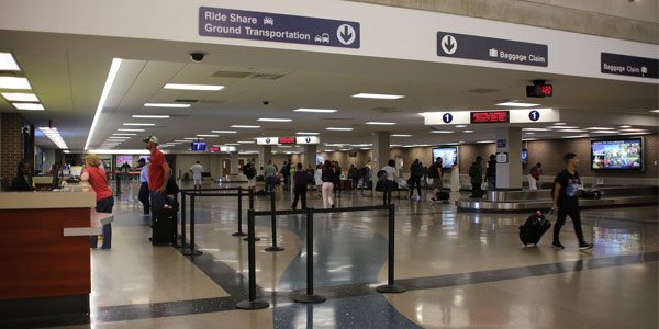 Shot of the departure terminal at Mobile airport